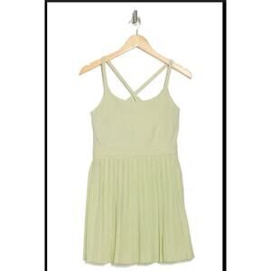 Z By ZELLA TIEBREAK CROSSBACK PLEATED ACTIVE DRESS LIMECREAM SIZE XL